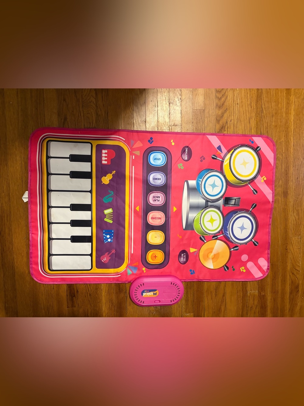Kids Musical Play Mat - Pink Interactive Keyboard & Drum Toy (works)